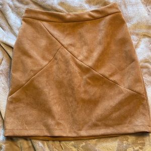 Tan mini skirt